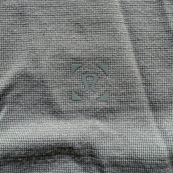 Lululemon Size L Ash Gray Soft Jersey Classic Fit Short Sleeve Polo Shirt Top - Picture 6 of 12
